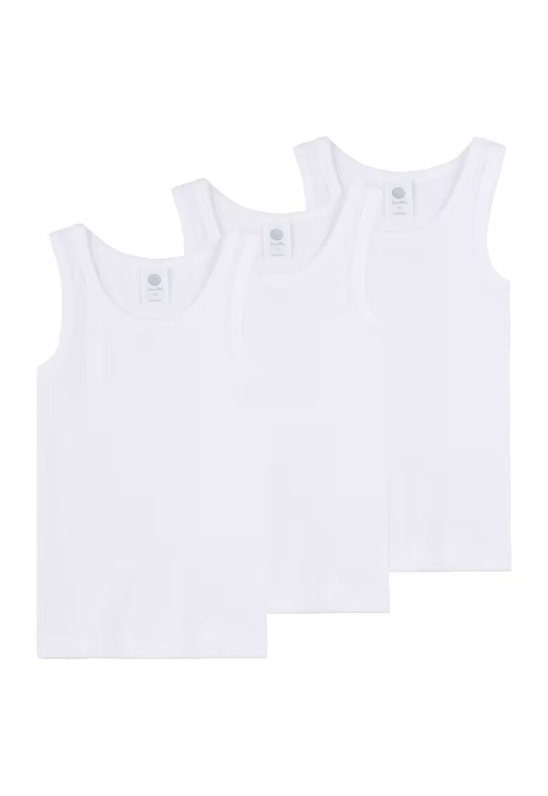 SANETTA Set de topuri cu model uni - 3 piese - Alb