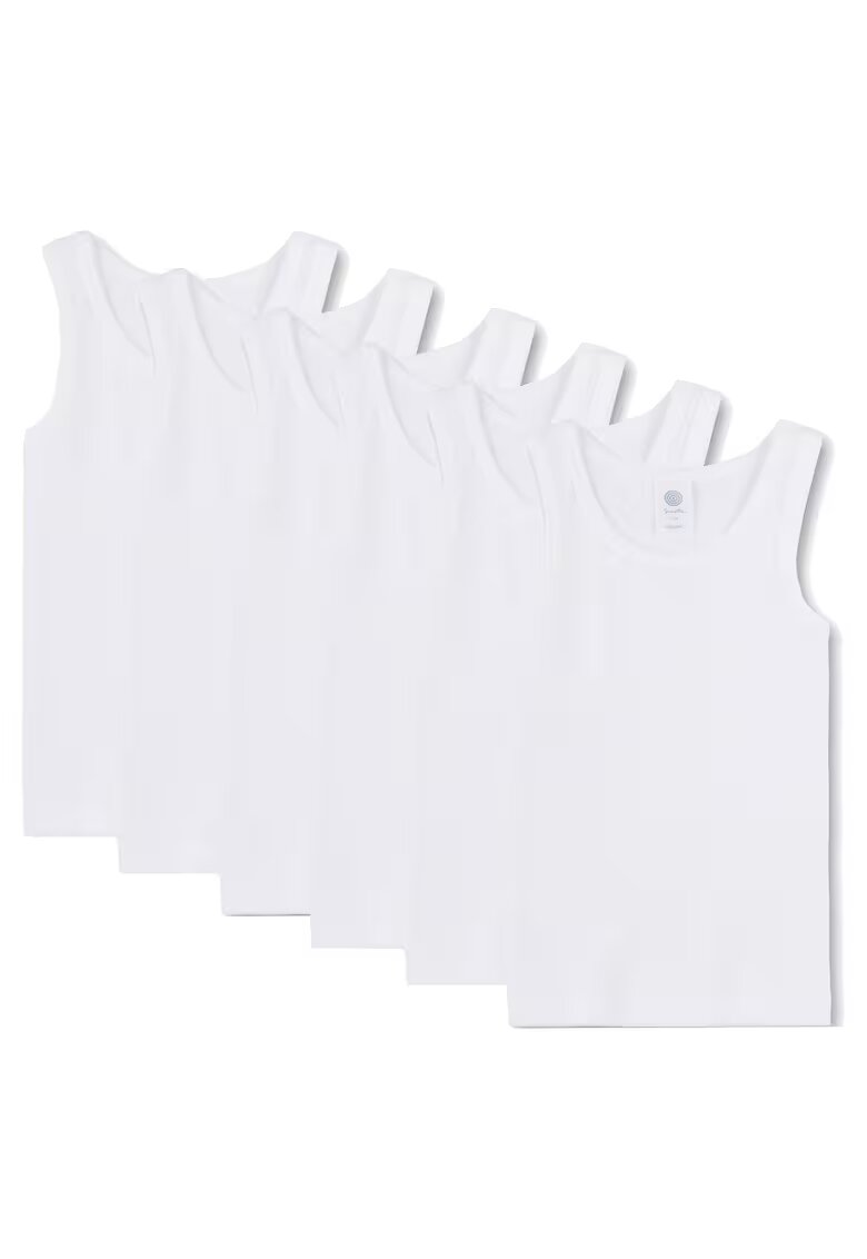 SANETTA Set de topuri din bumbac - 6 piese - Alb