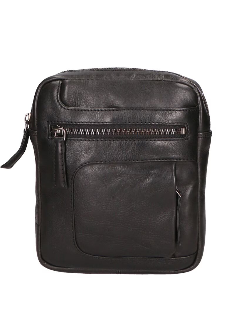 Santini Firenze Geanta crossbody unisex de piele 27263 - Negru