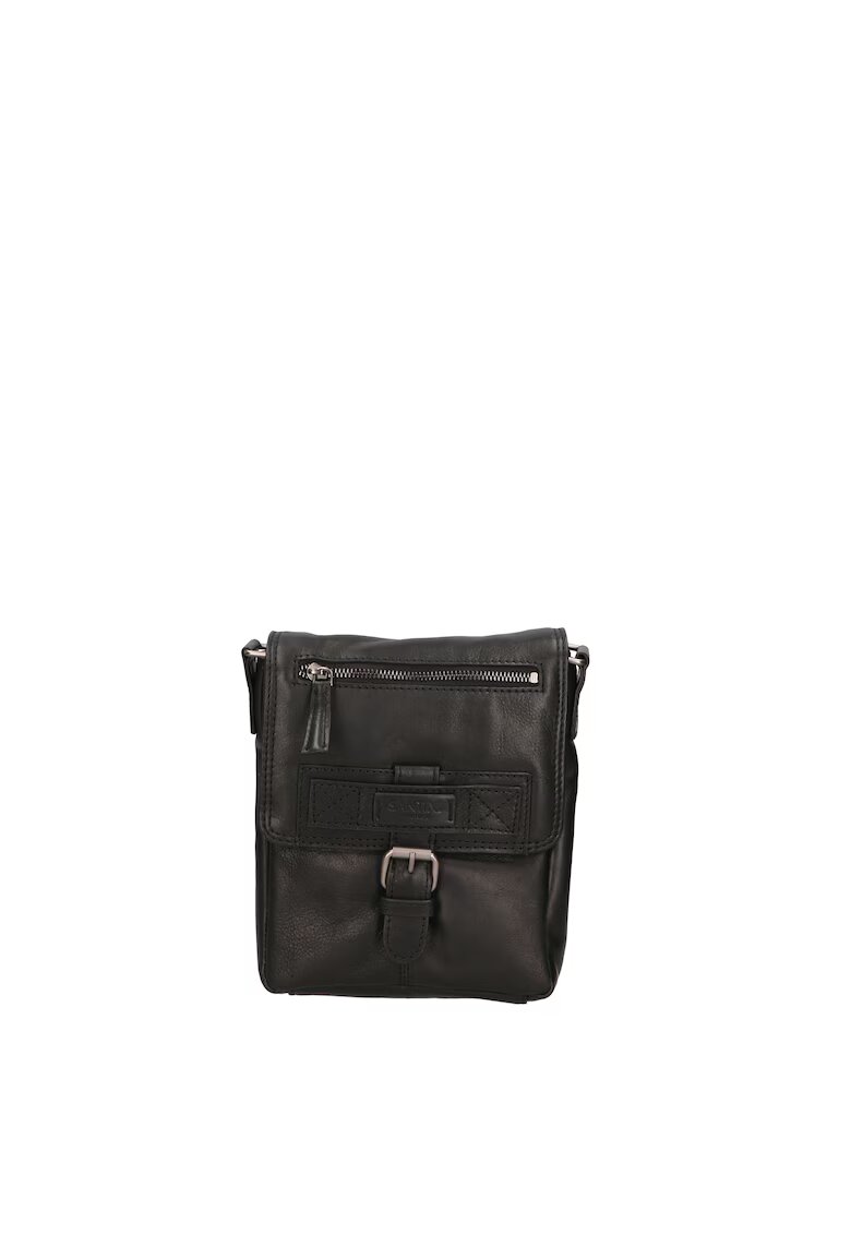 Santini Firenze Geanta crossbody unisex de piele - Negru
