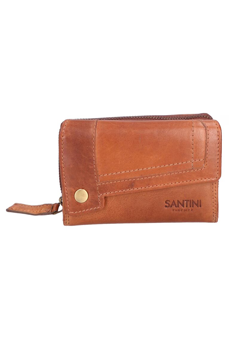 Santini Firenze Portofel unisex de piele 27255 - Maro cognac