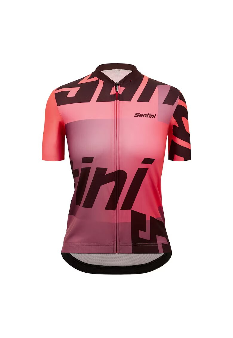 Santini Tricou ciclism dama Karma Logo Roz - Roz