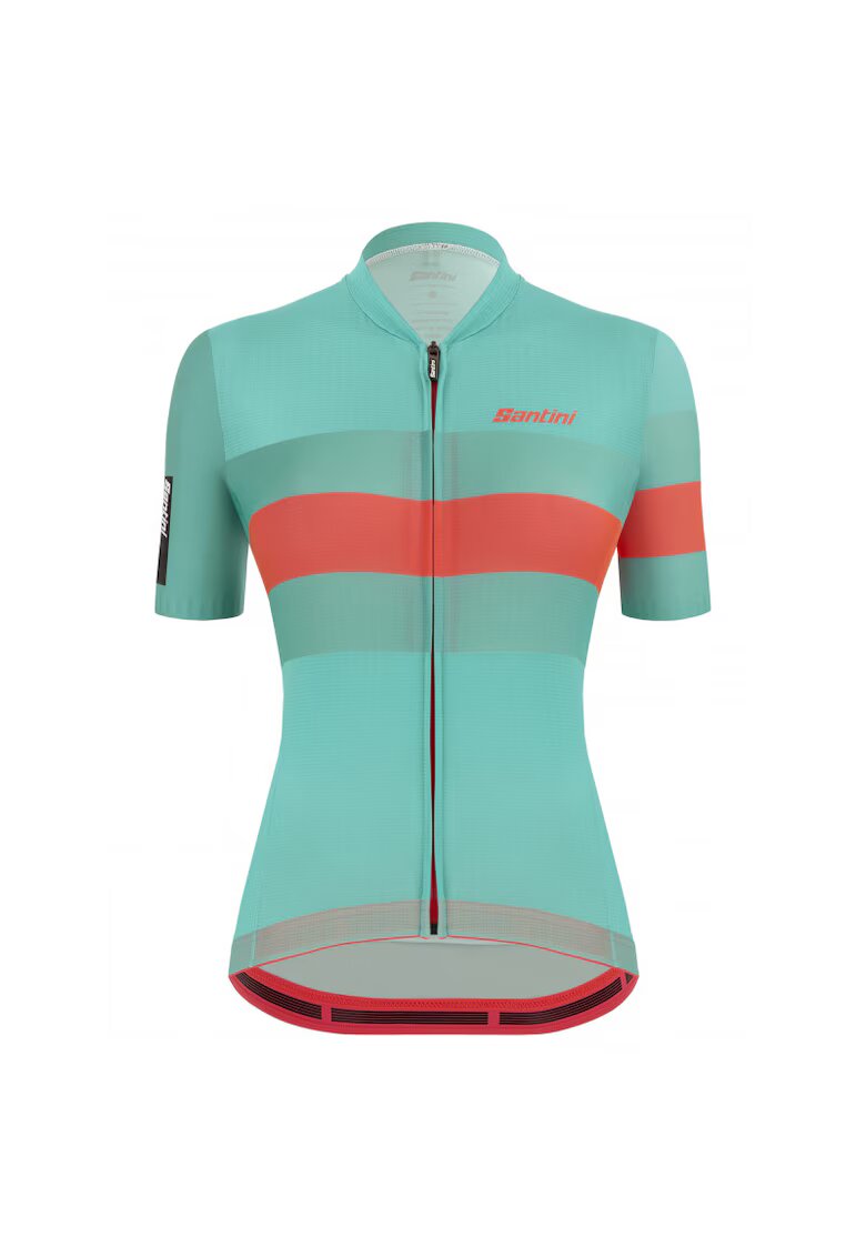 Santini Tricou ciclism dama Sleek Bengal Turcoaz/Portocaliu - Turcoaz