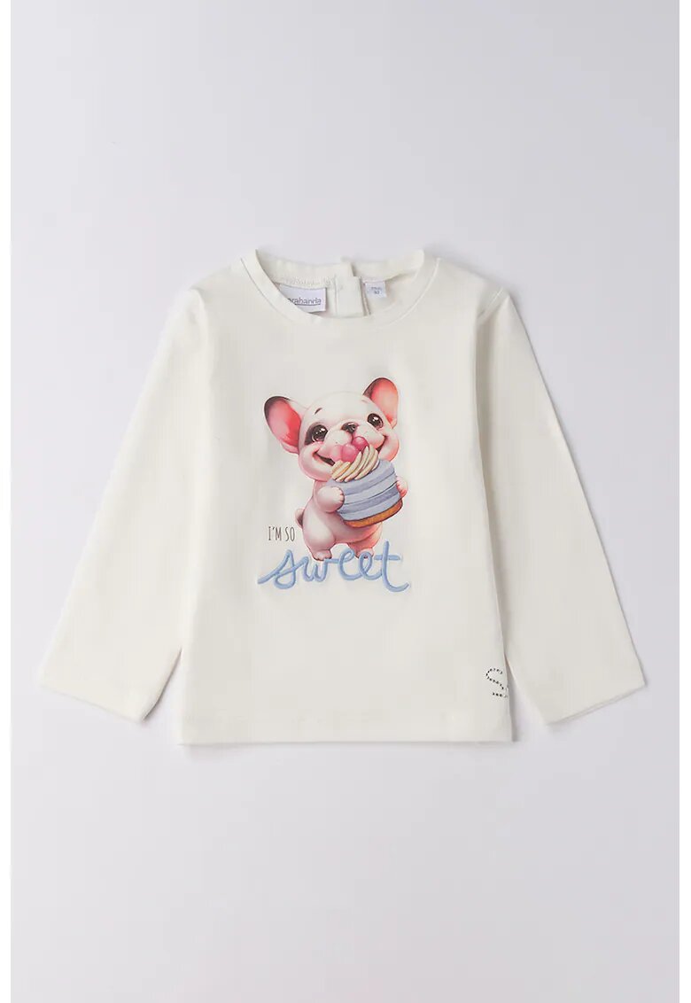 Sarabanda Bluza cu imprimeu grafic - Alb fildes/Albastru lavanda/Roz pastel