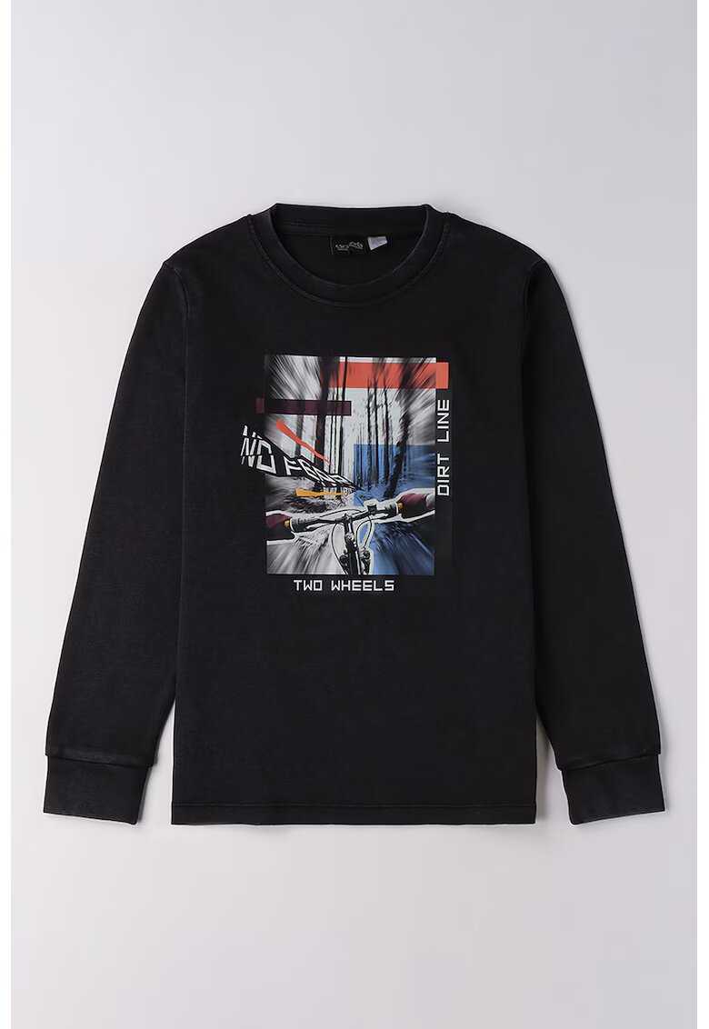 Sarabanda Bluza cu imprimeu grafic - Negru/Alb murdar/Albastru