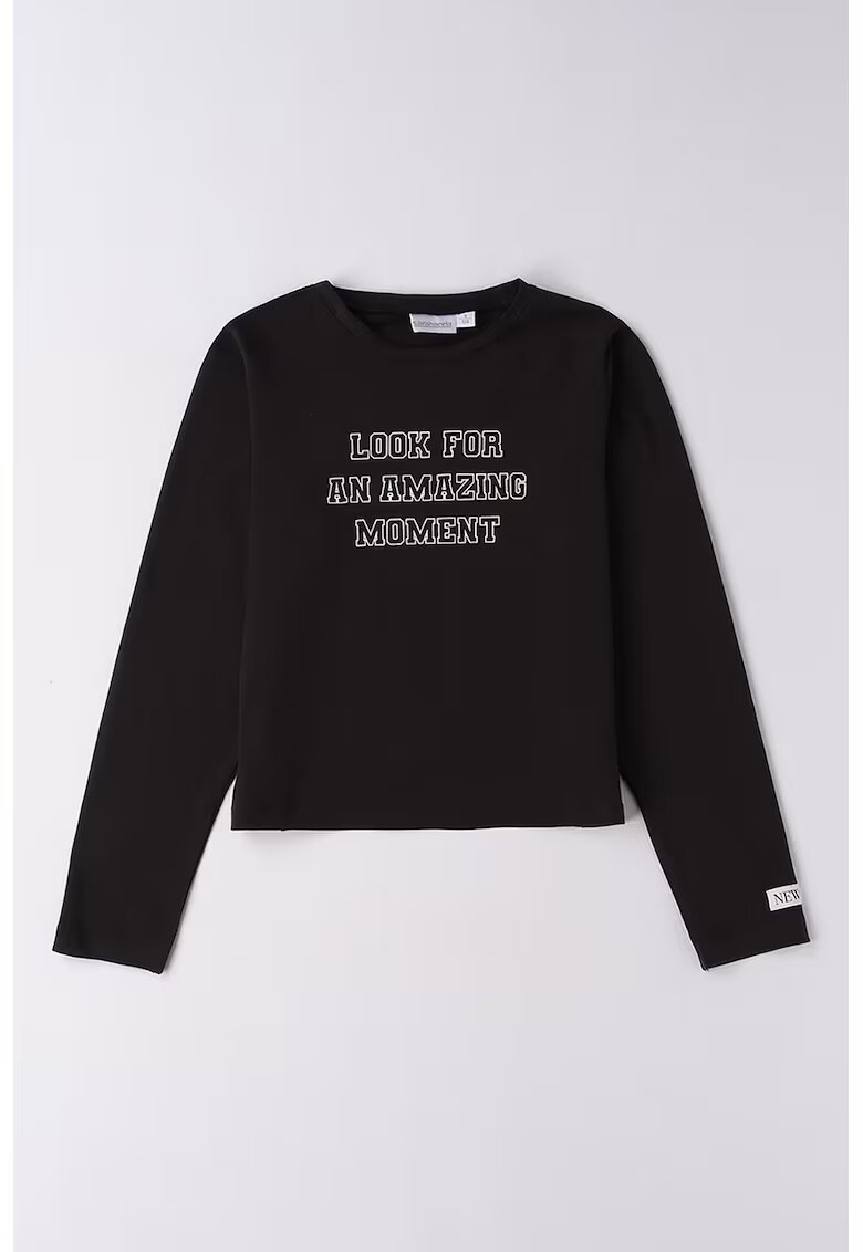 Sarabanda Bluza cu imprimeu text - Alb/Negru