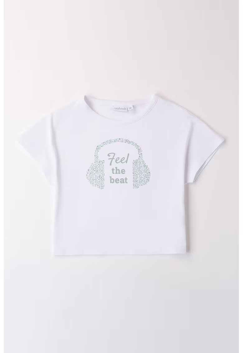 Sarabanda Tricou cu imprimeu - Alb/Verde pal