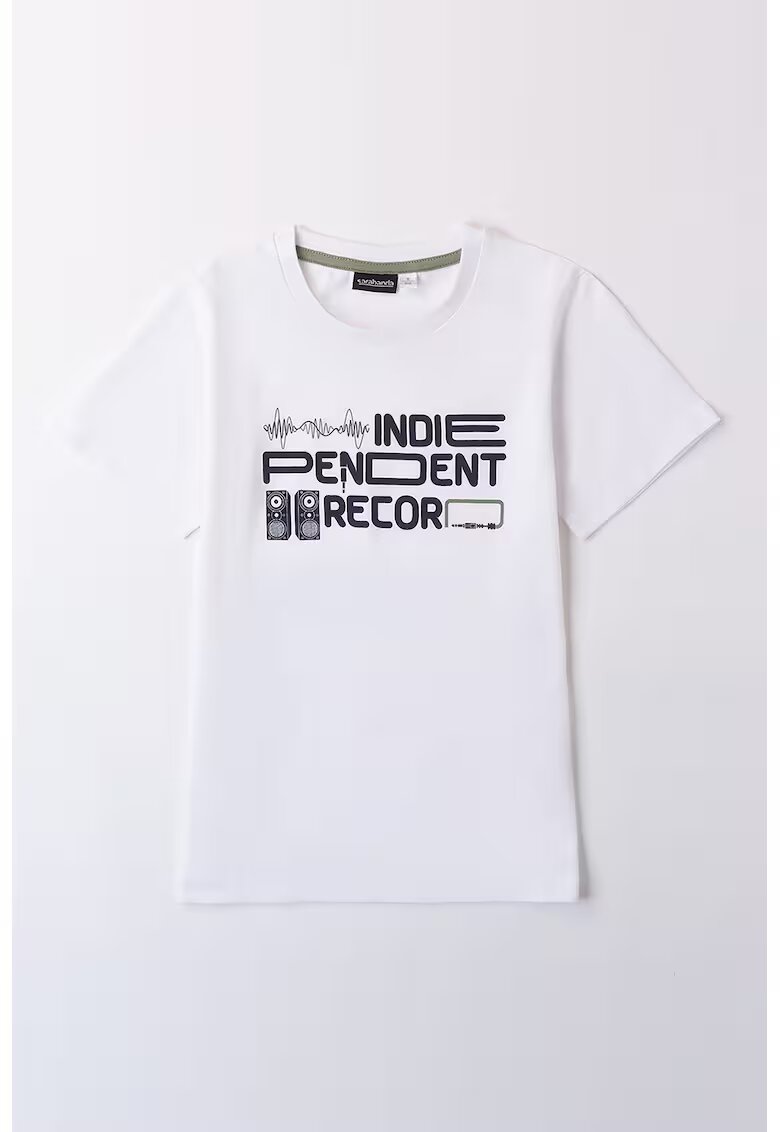 Sarabanda Tricou cu imprimeu text - Albastru ultramarin/Alb optic
