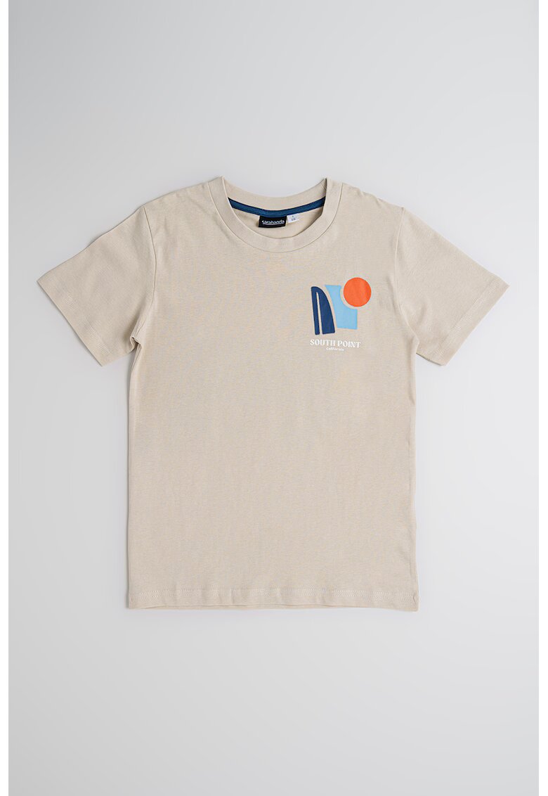Sarabanda Tricou din bumbac cu imprimeu discret - Rosu/Grej/Albastru