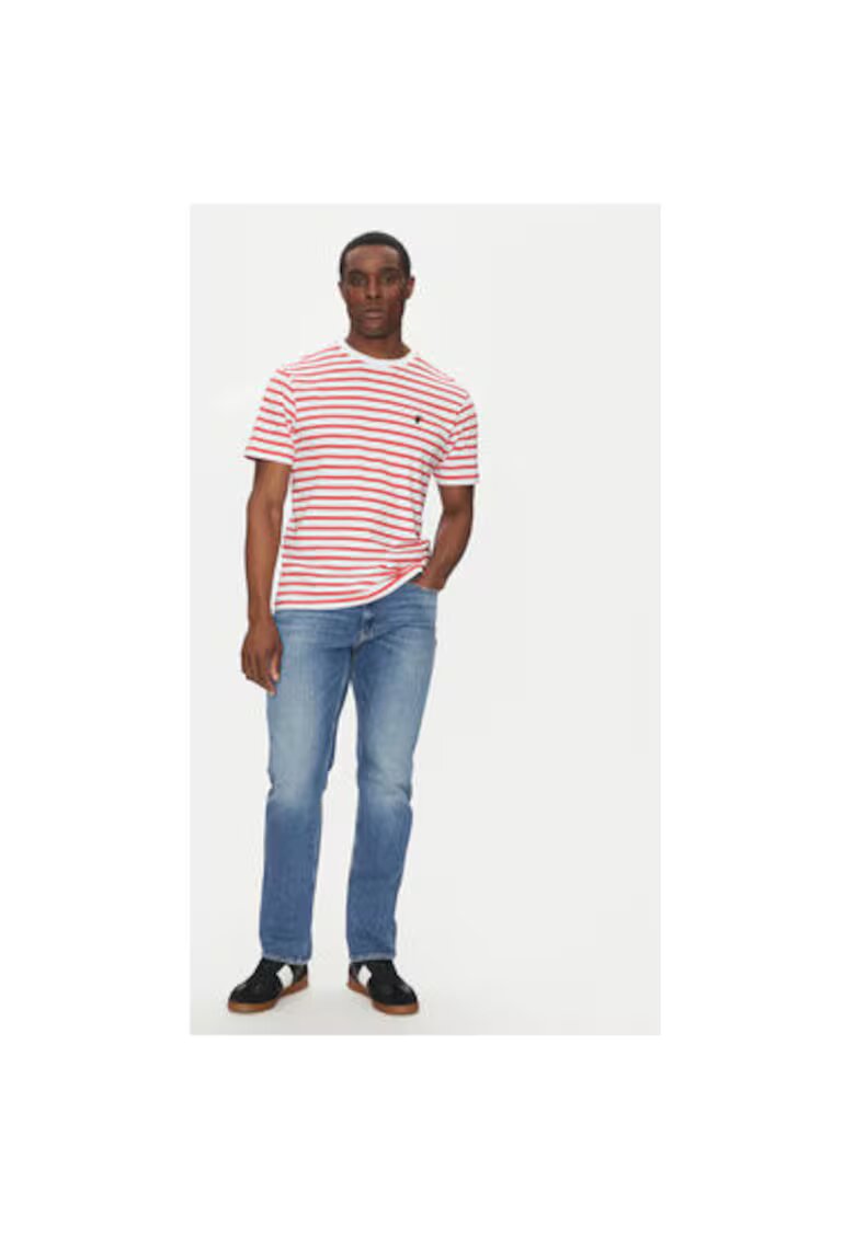 Save The Duck Tricou barbati DT1743M-BESY20 - Bumbac organic - Rosu - Rosu