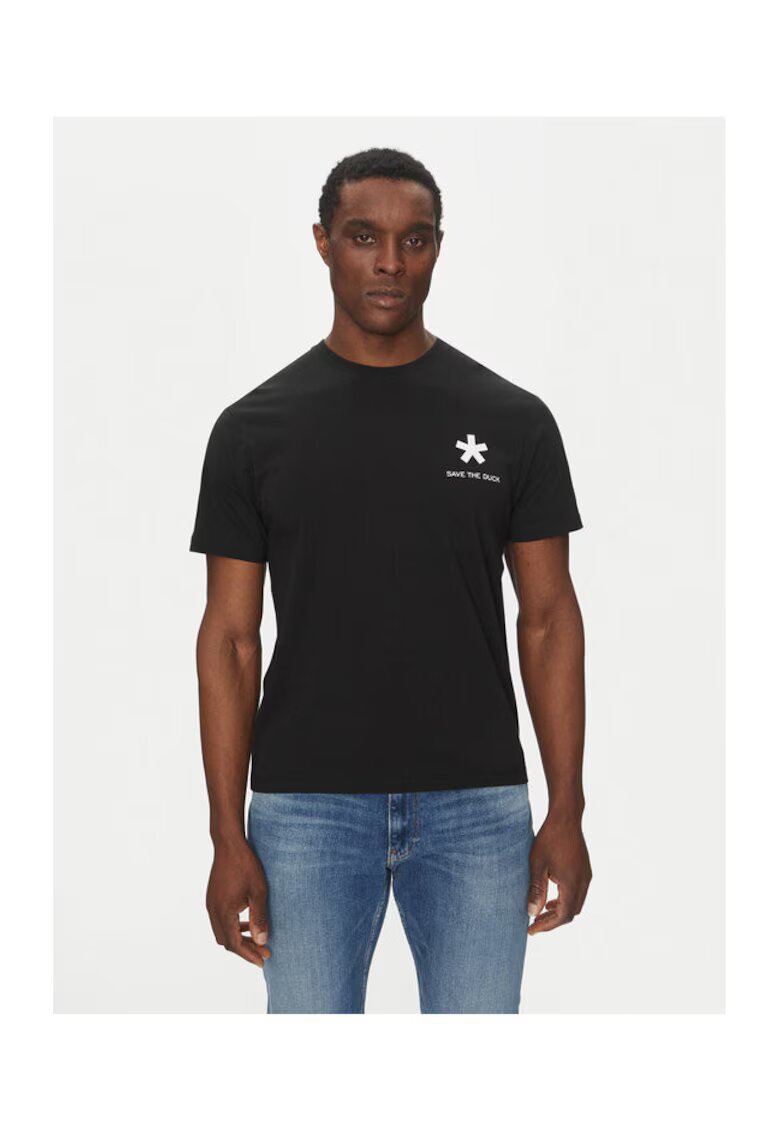 Save The Duck Tricou barbati DT2222M-BESY20 - Bumbac organic - Negru - Negru