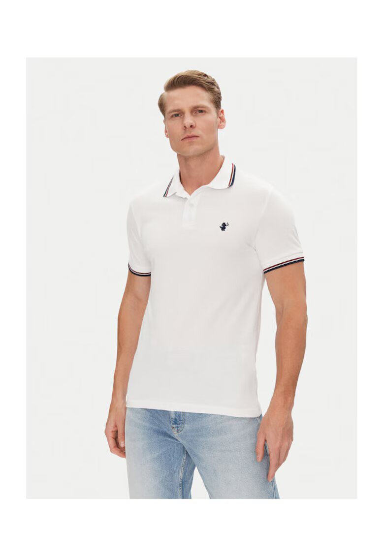 Save The Duck Tricou polo barbati DR0136M-BATE20 - Bumbac - Alb - Alb