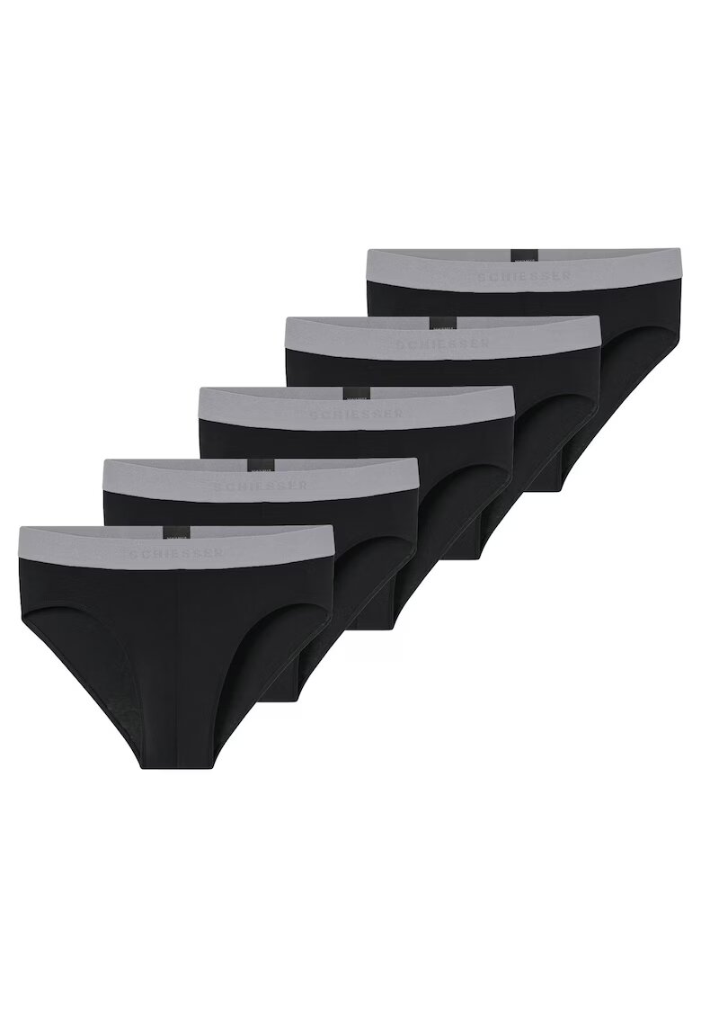 SCHIESSER Set de 5 perechi de chiloti - Negru/Gri/Albastru
