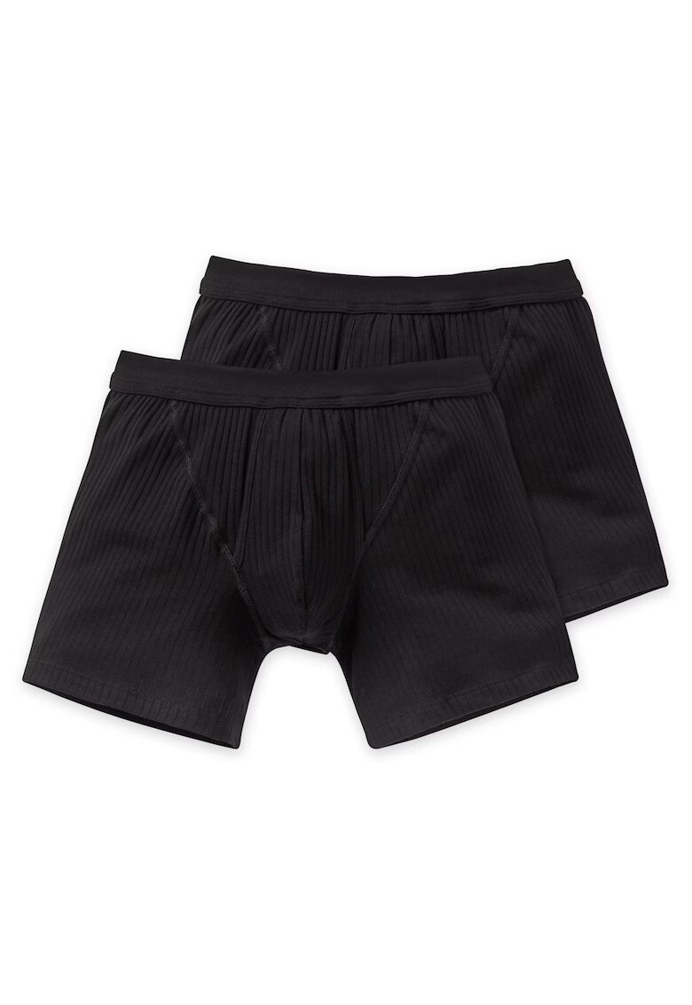 SCHIESSER Set de boxeri din amestec de bumbac Essentials - 2 perechi - Negru