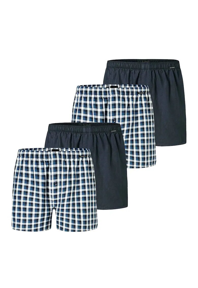 SCHIESSER Set de boxeri din bumbac - 4 perechi - Albastru inchis