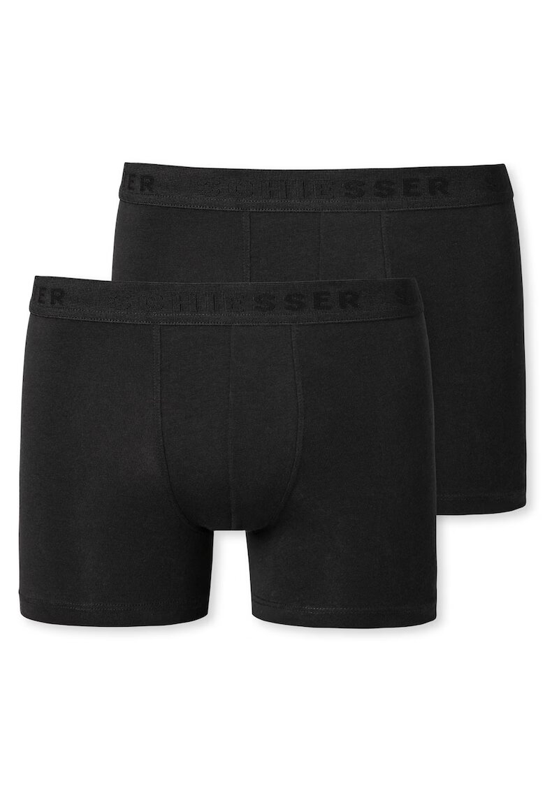 SCHIESSER Set de boxeri din bumbac organic - 2 perechi - Negru