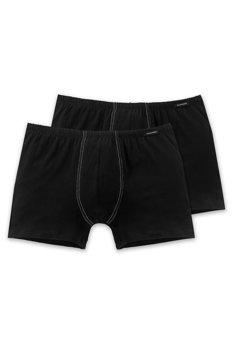 SCHIESSER Set de boxeri uni cu cusaturi contrastante - 2 perechi - Negru