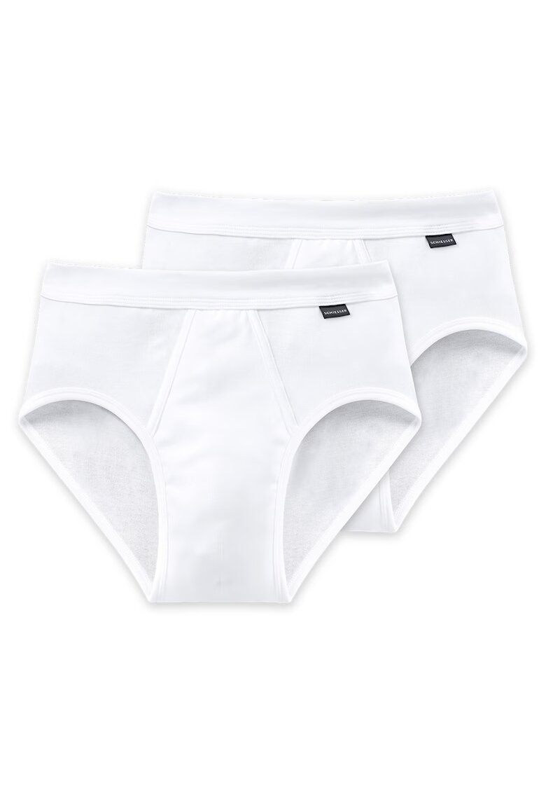 SCHIESSER Set de chiloti din bumbac Essentials - 2 perechi - Alb