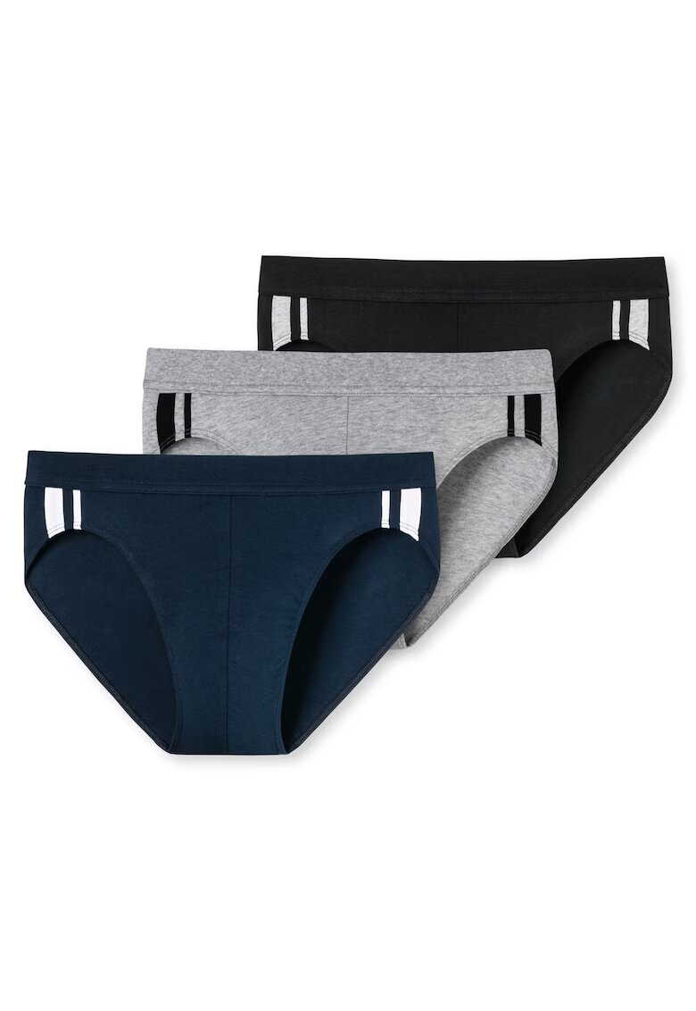 SCHIESSER Set de chiloti Rio - 3 perechi - Negru/Gri/Albastru inchis