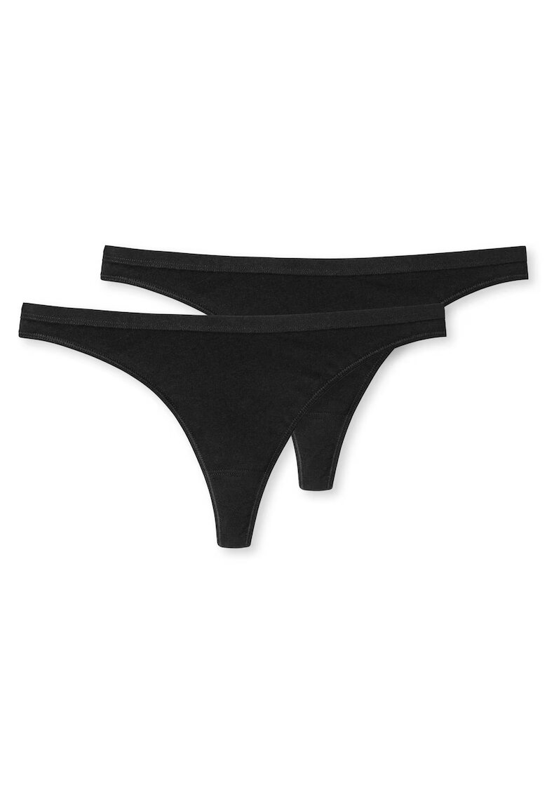 SCHIESSER Set de chiloti tanga - 2 perechi - Negru