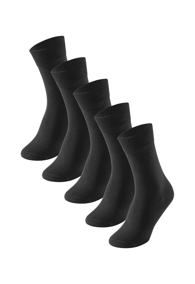 SCHIESSER Set de sosete lungi uni - 5 perechi - Negru