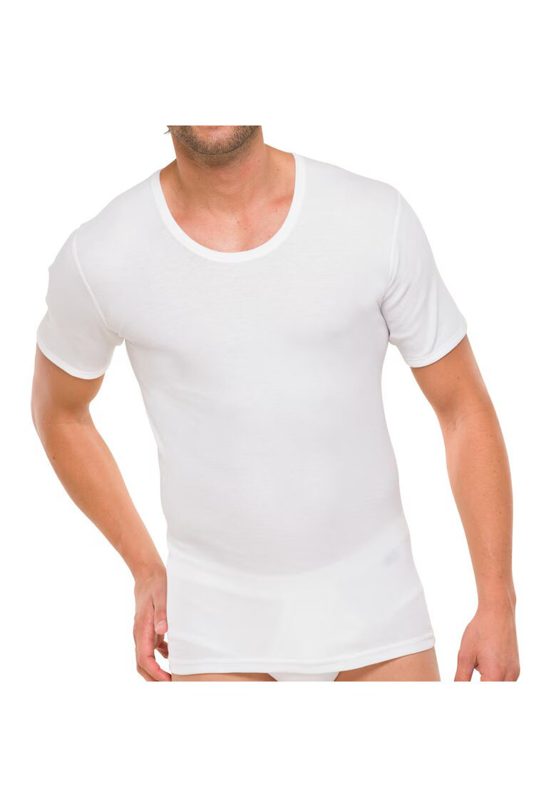SCHIESSER Tricou cu decolteu rotund - Alb