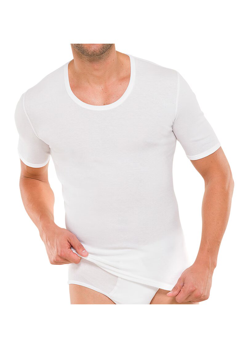 SCHIESSER Tricou cu decolteu rotund - Alb