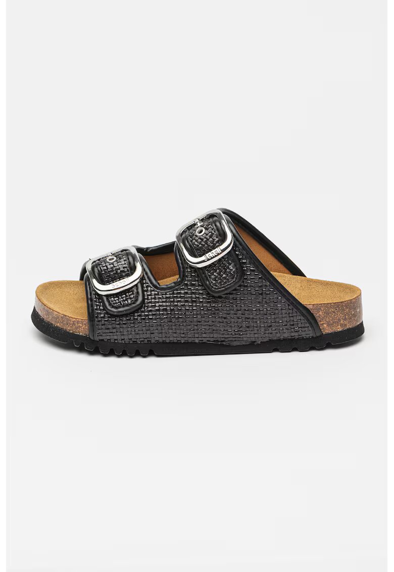 Scholl Papuci cu catarama Noelle - Negru/Argintiu