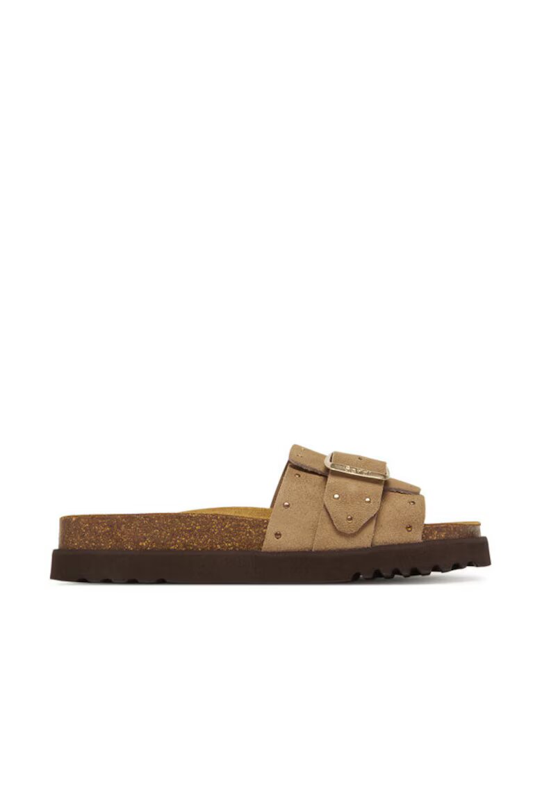 Scholl Papuci dama - Joyce - piele naturala - bej inchis