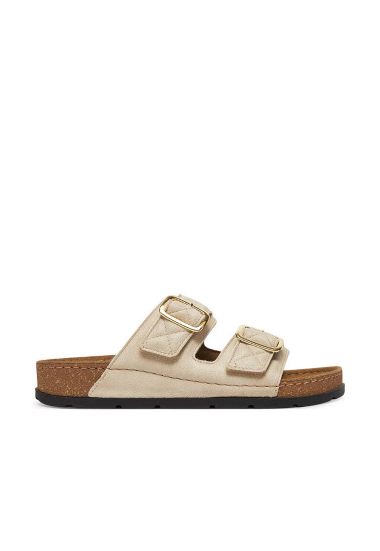 Scholl Papuci dama - model Bora 2 Straps - piele ecologica - Ivory