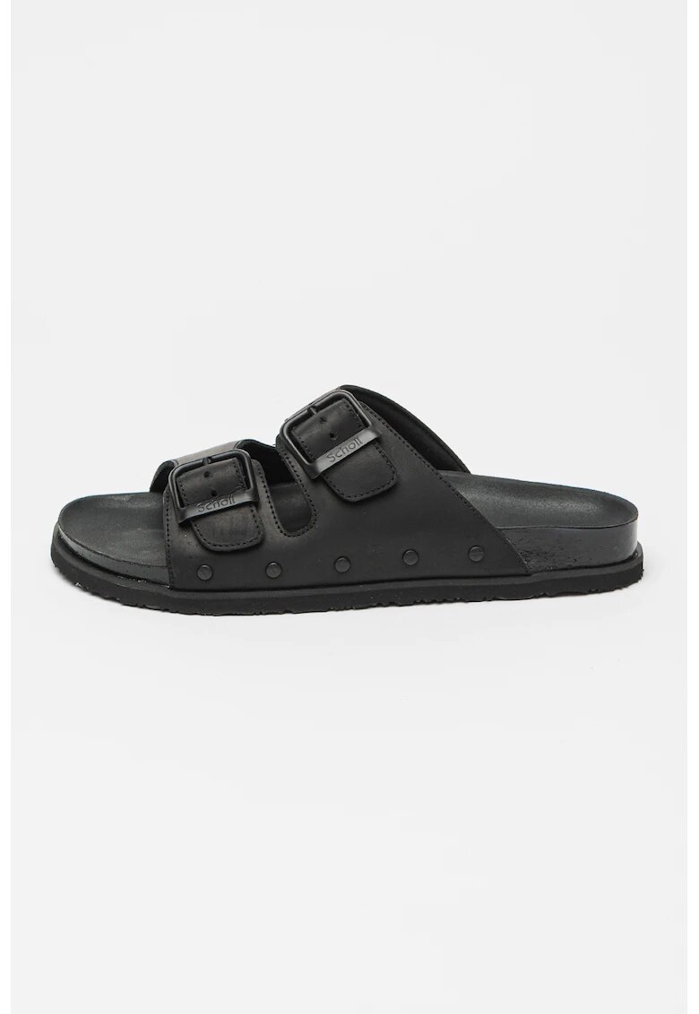 Scholl Papuci de piele Nolan - Negru