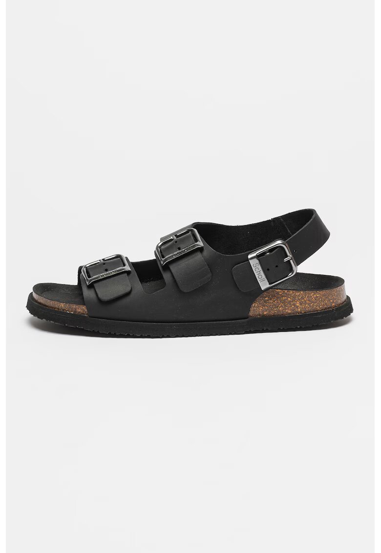 Scholl Sandale de piele cu design cu catarama Gaston - Negru