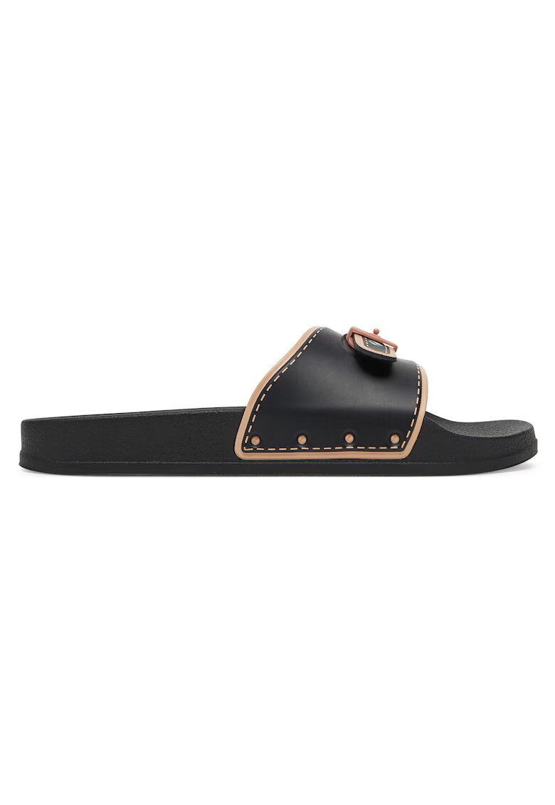 Scholl Slapi dama Black Pescura Moon - piele ecologica - culoare negru