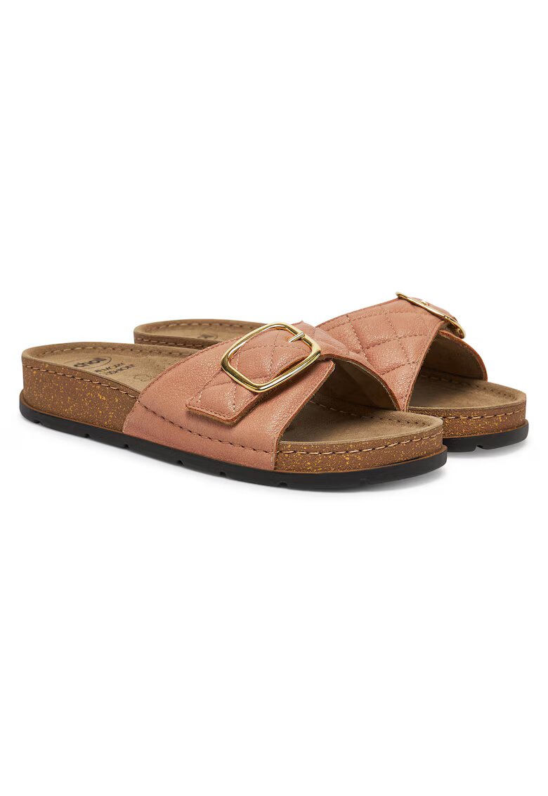 Scholl Slapi dama model Bora Mule - roz antic - piele ecologica