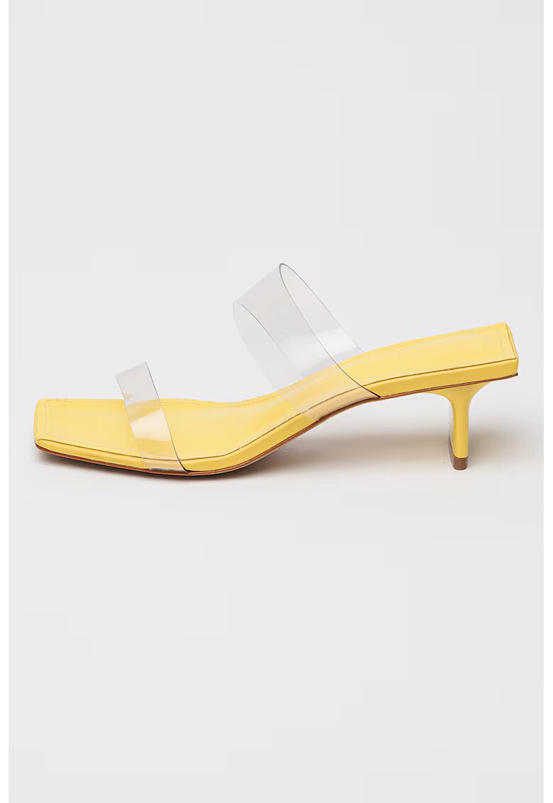 Schutz Papuci cu toc si model transparent Ariella - Galben pal