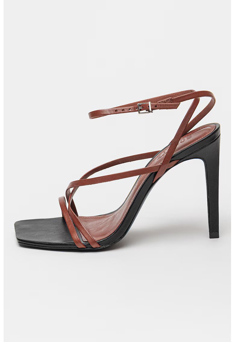 Schutz Sandale din piele cu barete multiple Bari - Maro deschis