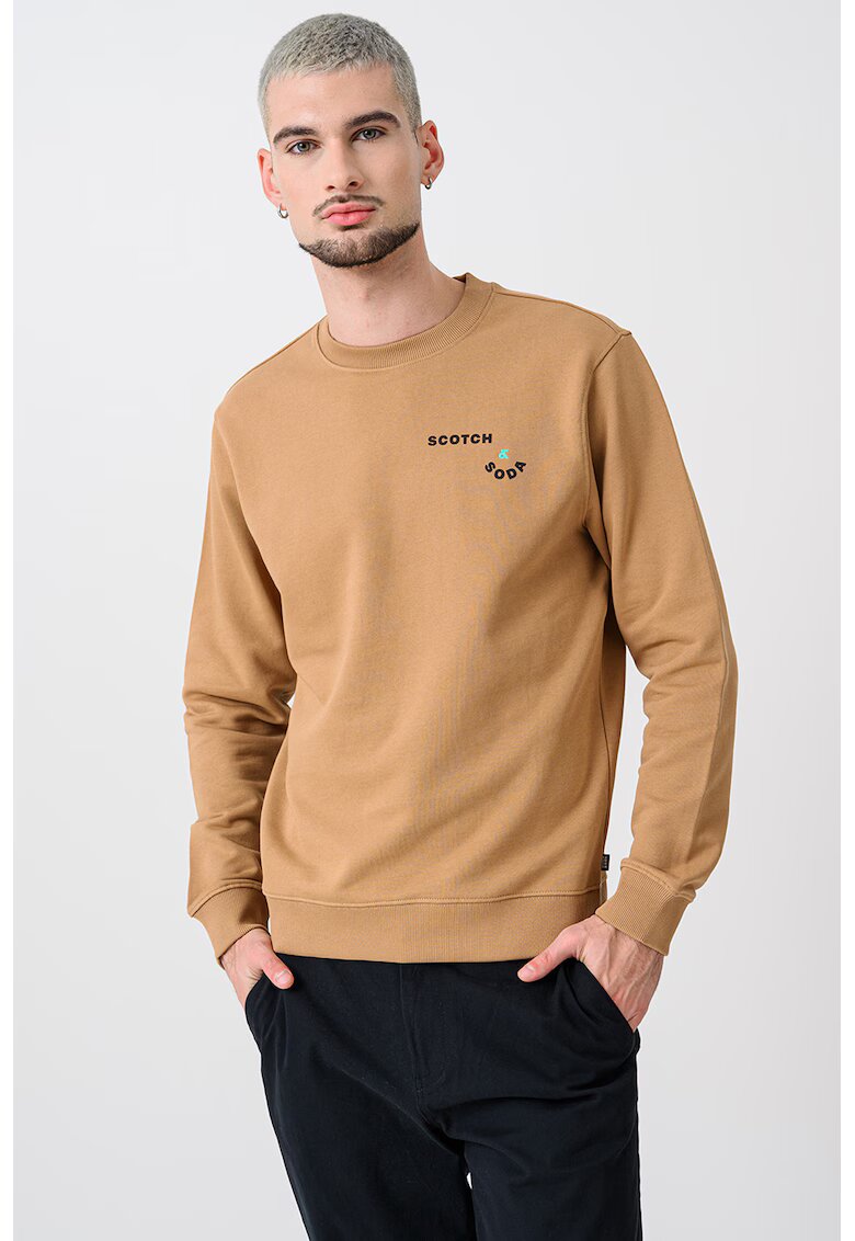 Scotch & Soda Bluza de trening cu model grafic - Caramel