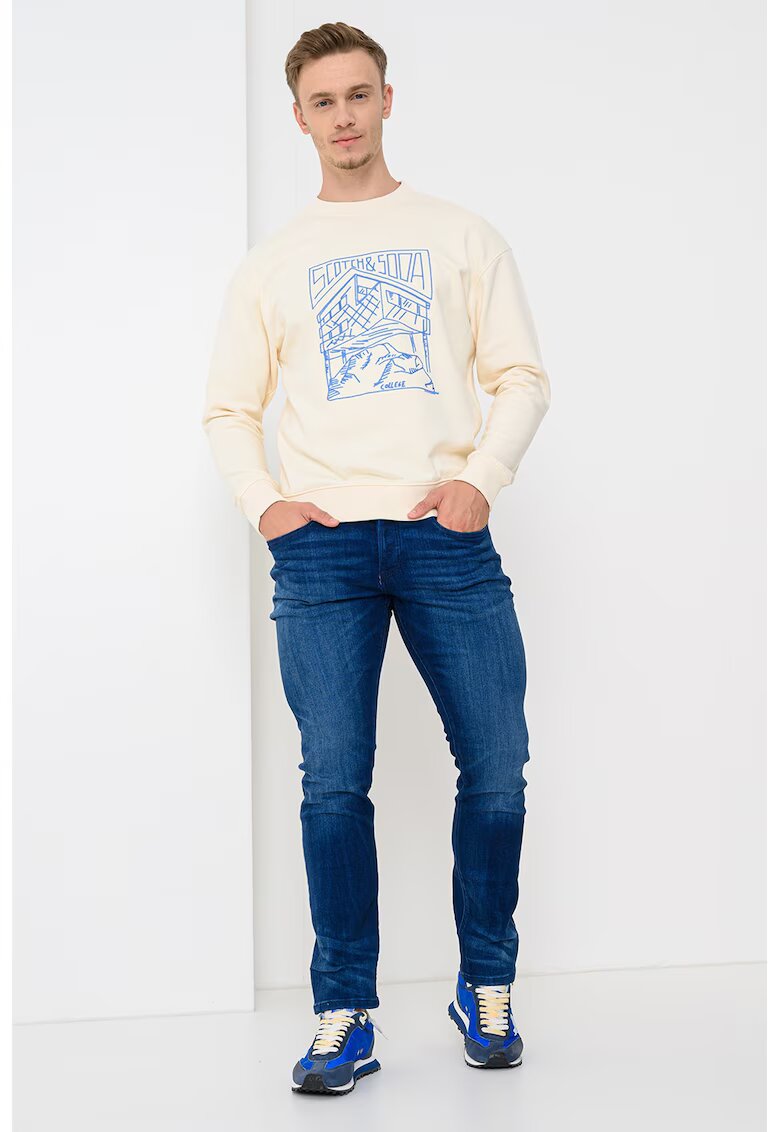 Scotch  Soda Bluza de trening relaxed fit din bumbac - Albastru/Bej deschis