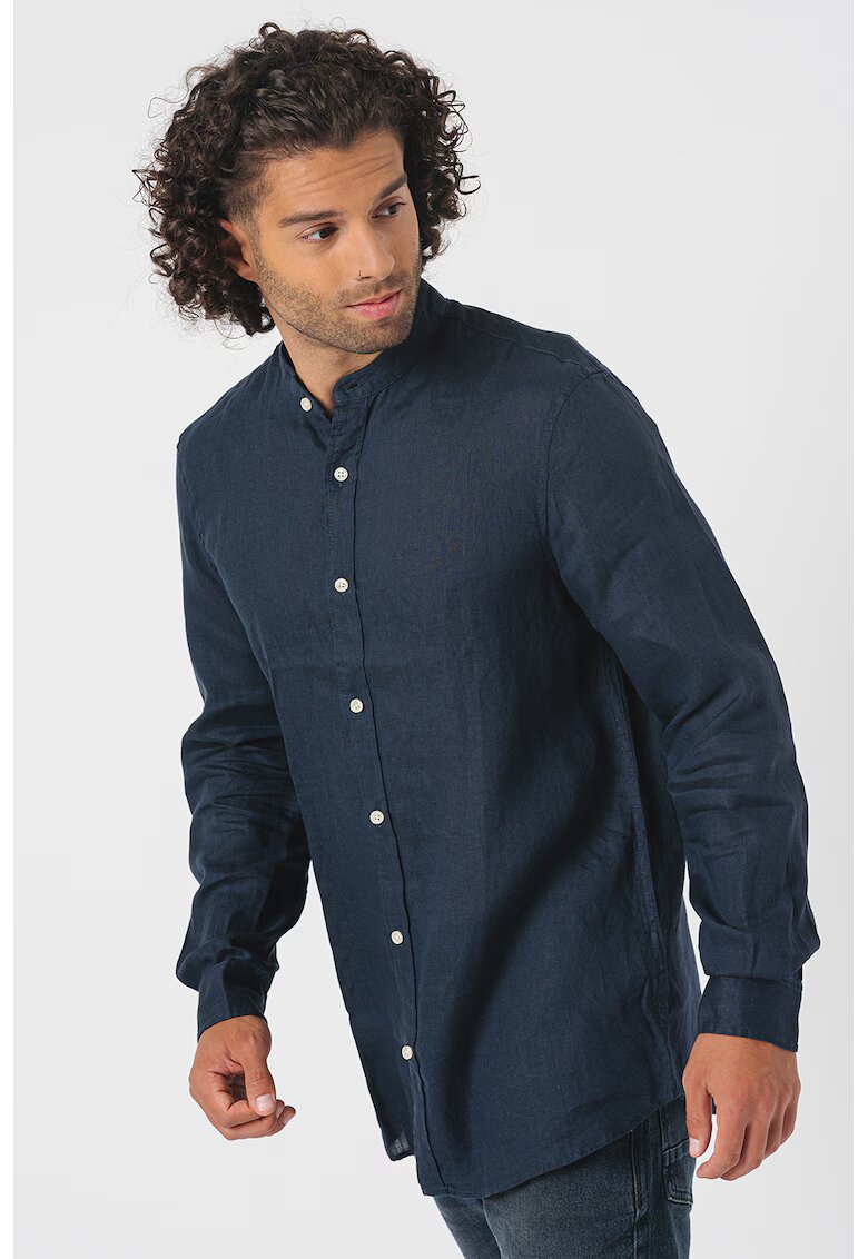 Scotch & Soda Camasa de in cu guler tunica - Albastru ultramarin