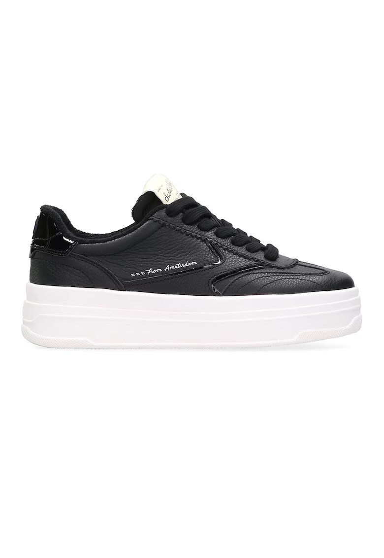 Scotch  Soda Pantofi sport flatform de piele si piele ecologica - Negru
