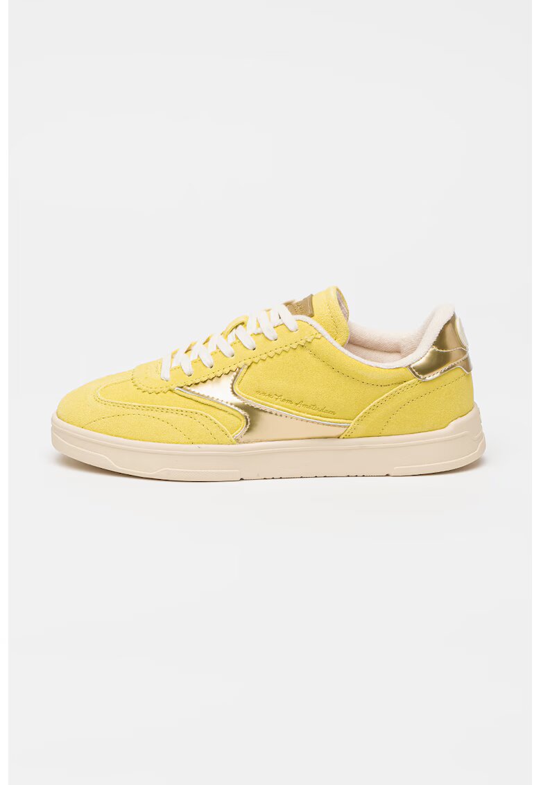 Scotch  Soda Pantofi sport low-cut cu garnituri din piele intoarsa - Auriu/Galben