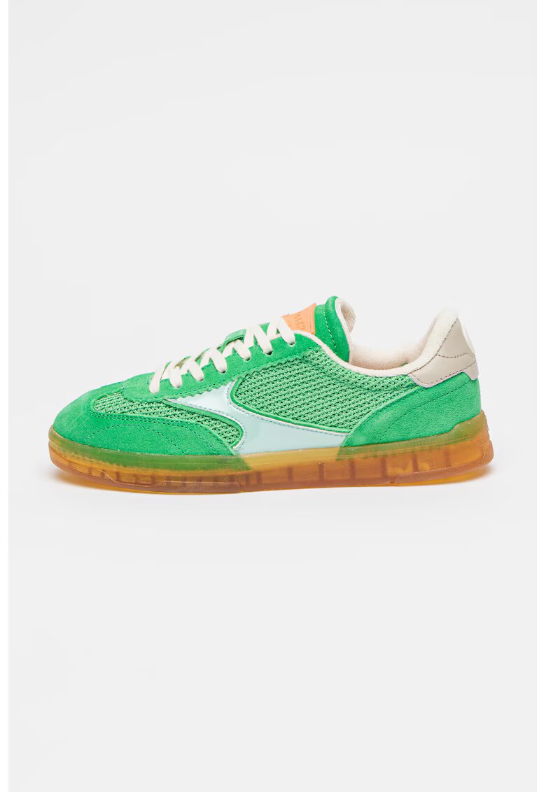 Scotch  Soda Pantofi sport low-cut wedge cu garnituri din piele intoarsa - Verde/Albastru deschis