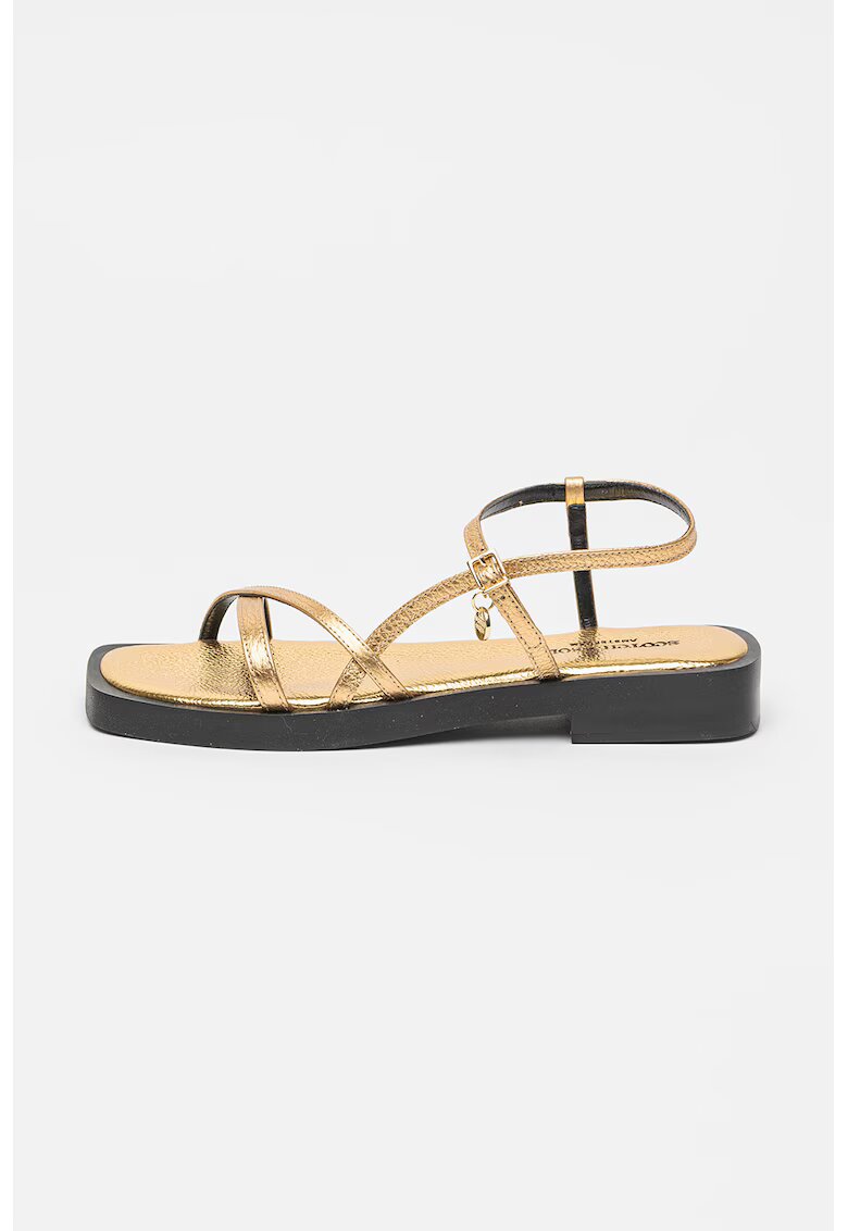 Scotch  Soda Sandale din piele cu aspect metalic - Auriu