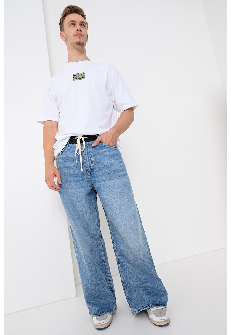 Scotch  Soda Tricou lejer cu logo - Alb/Galben/Albastru