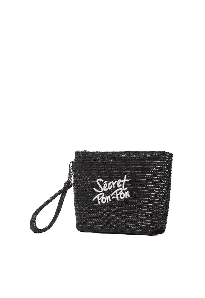  SECRET PON PON. - Etui cu broderie logo Ereba Lux - Negru