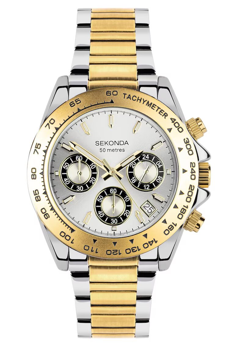 Sekonda Ceas barbatesc - Circuit - inox - quartz - argintiu/auriu - 40mm