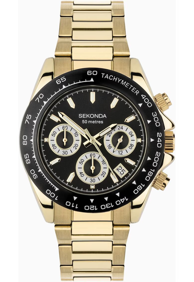 Sekonda Ceas Circuit Chronograph - quartz - auriu - negru - 5 ATM