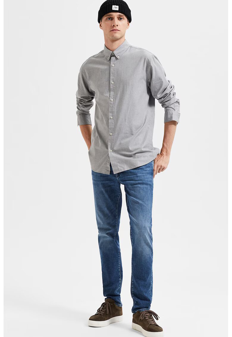 Selected Homme Blugi slim fit cu talie medie - Albastru inchis