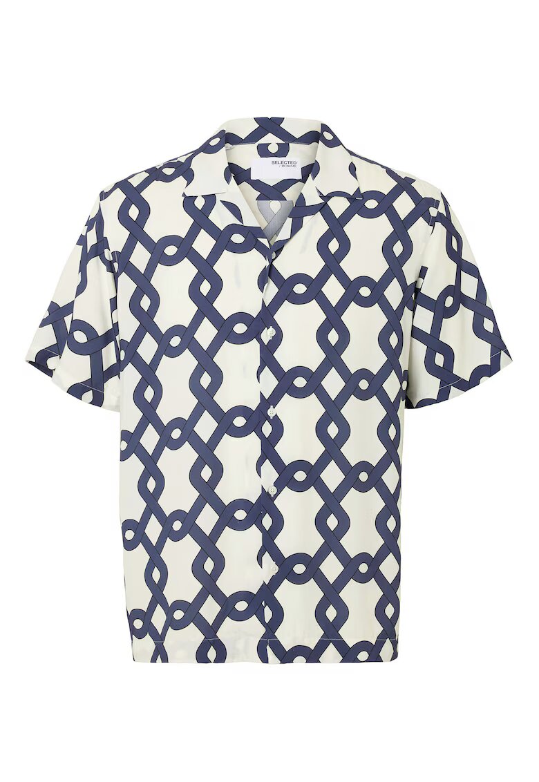 Selected Homme Camasa barbati 16088360 - Viscoza - Ecru/Bleumarin - Ecru/Bleumarin