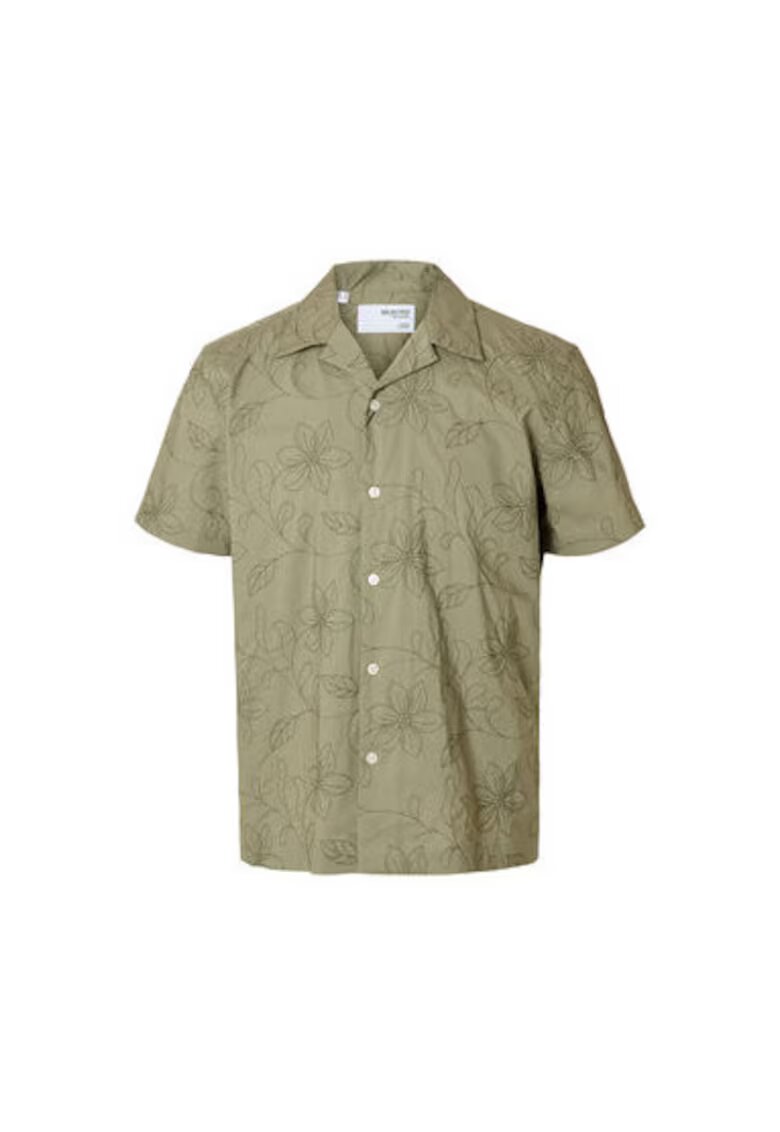 Selected Homme Camasa barbati 16097686 - Bumbac organic - Verde - Verde